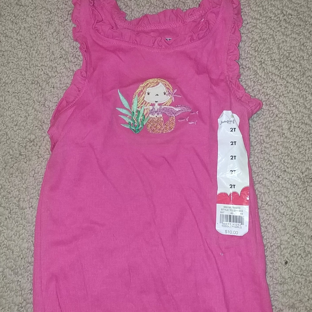 NWT Girls Pink Mermaid Tank Top 2t